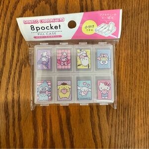 🌈 6/$60, Sanrio Characters, Milky White Pill Box, 8 Compartments, 4” x 3”